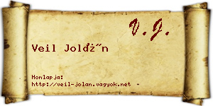 Veil Jolán névjegykártya